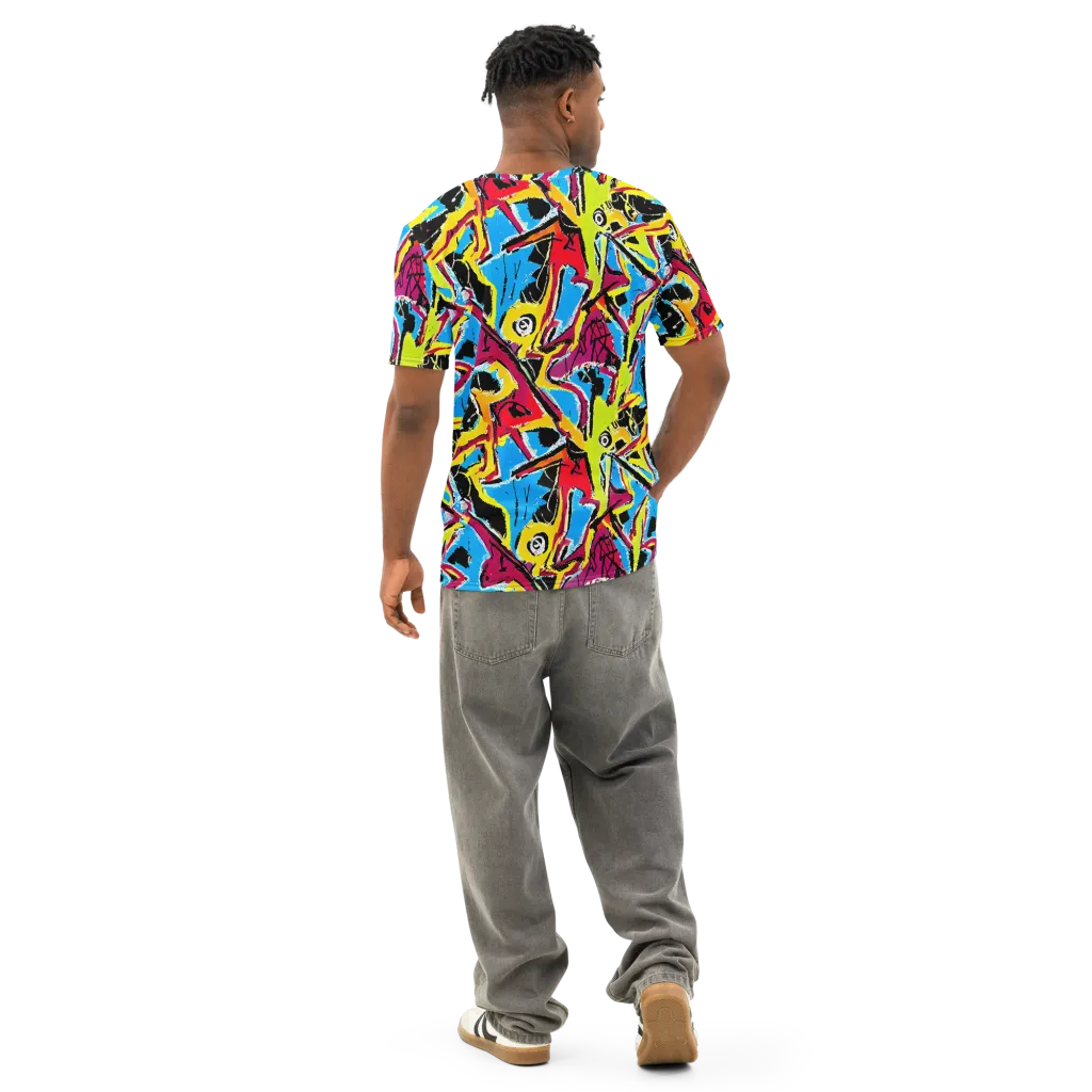 Electric Fossils on Men's Cotton Crew Neck T-Shirt — Back