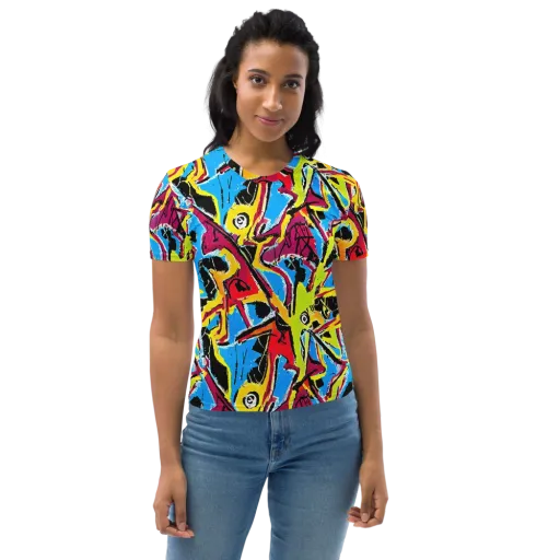 Electric Fossils on a Women's Crew Neck T-Shirt