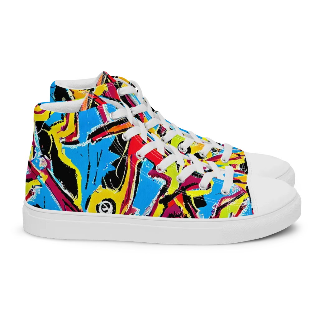 Electric Fossils on Women's High Top Canvas Shoes — Right