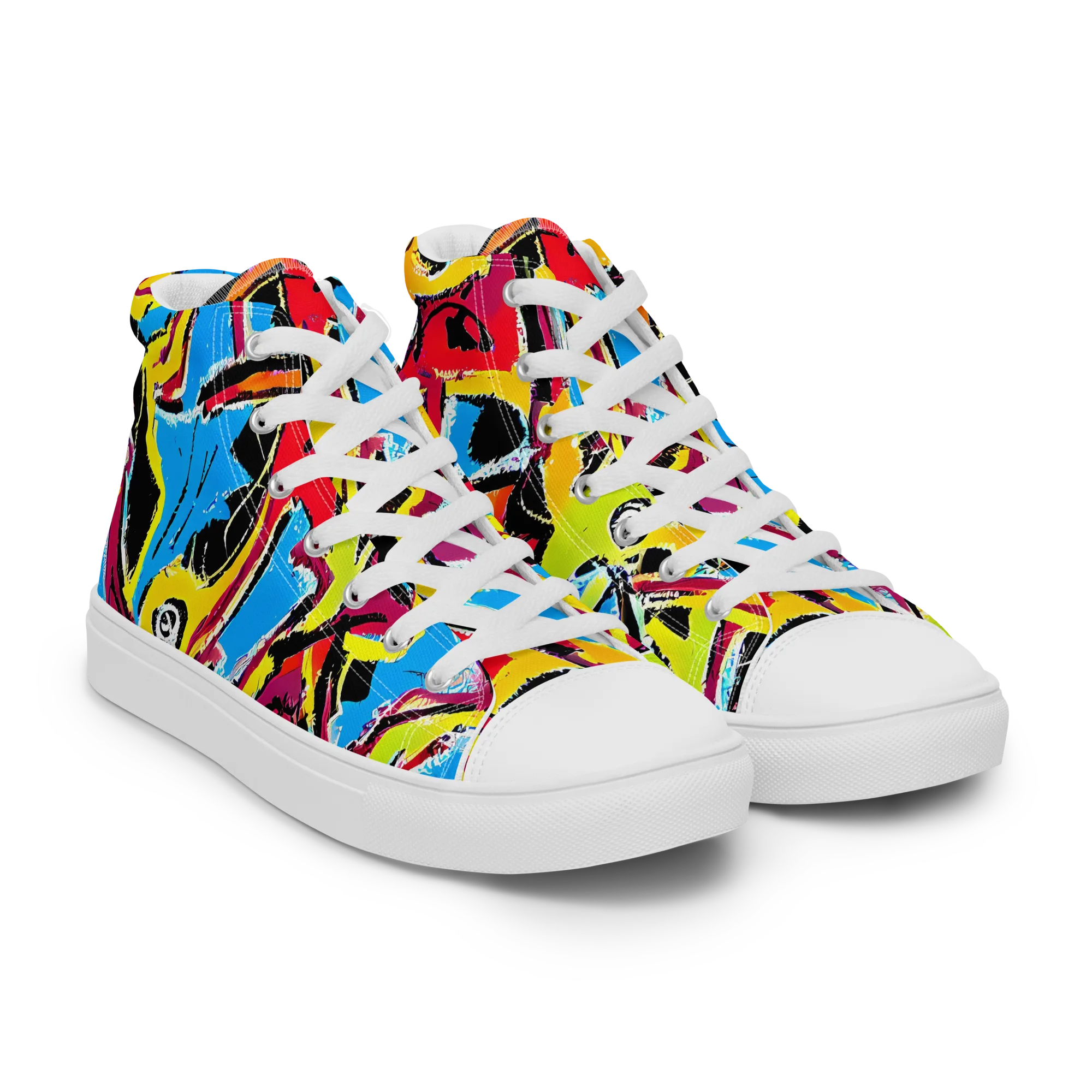Electric Fossils on Women's High Top Canvas Shoes — Right Front
