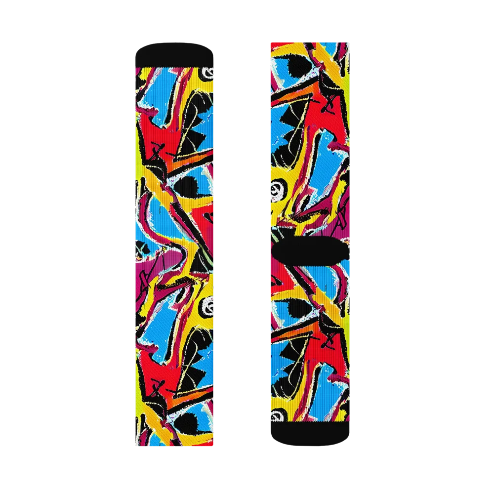 Electric Fossils on Socks — Right Sock