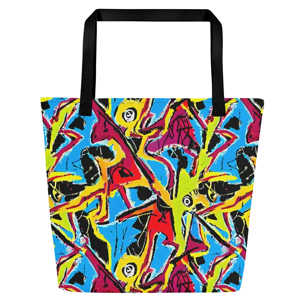 Electric Fossils on Large Tote Bag W/ Pocket — Front