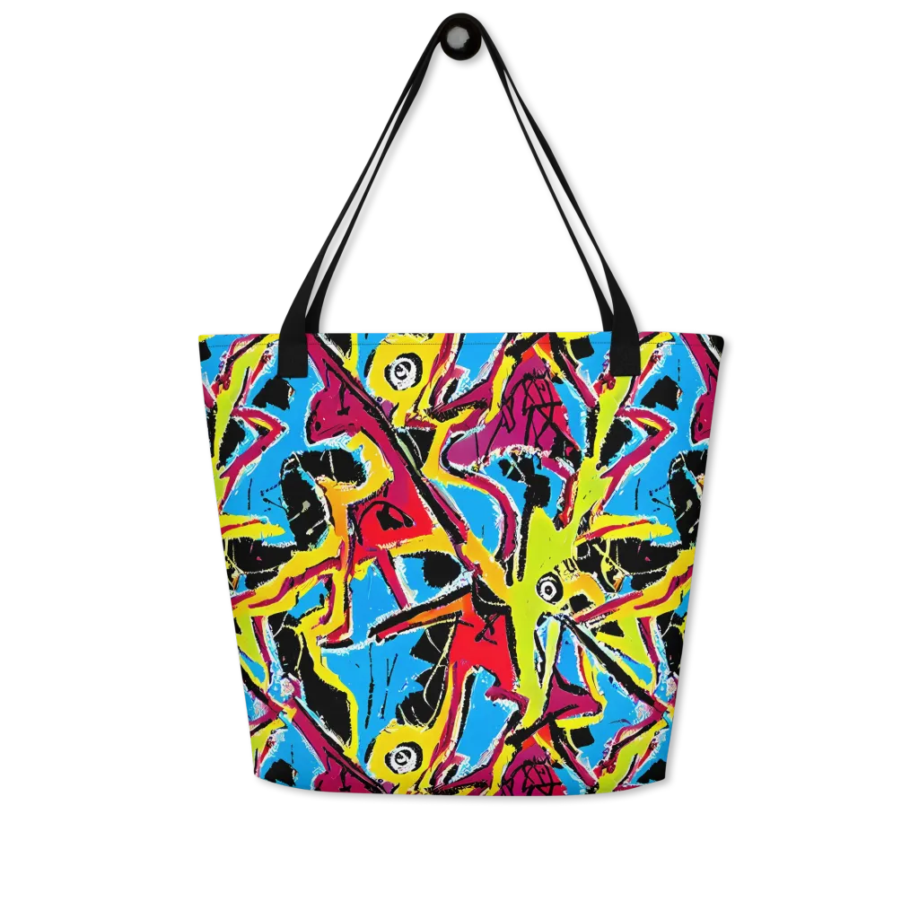 Electric Fossils on Large Tote Bag W/ Pocket — Front