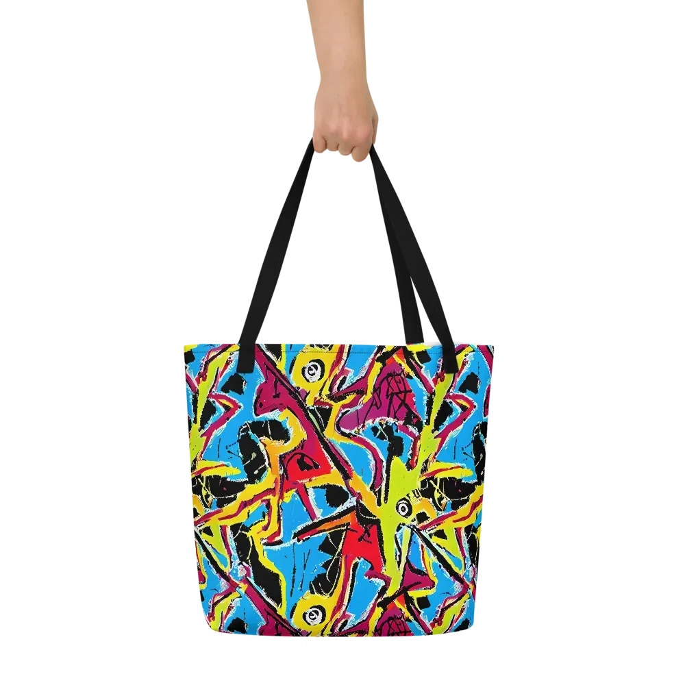 Electric Fossils on Large Tote Bag W/ Pocket — Front