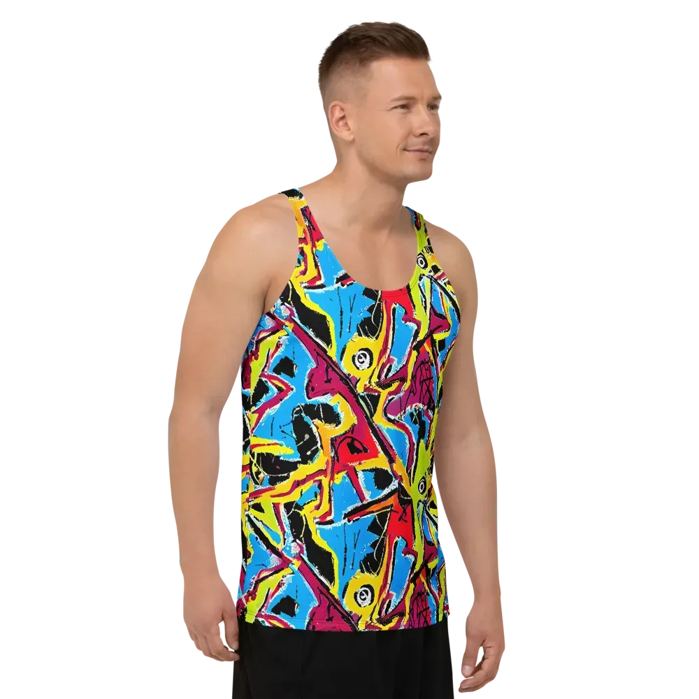 Electric Fossils on Men's Tank Top — Right Front