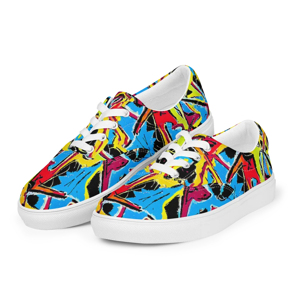 Electric Fossils on Men's Lace-Up Canvas Shoes — Left Front