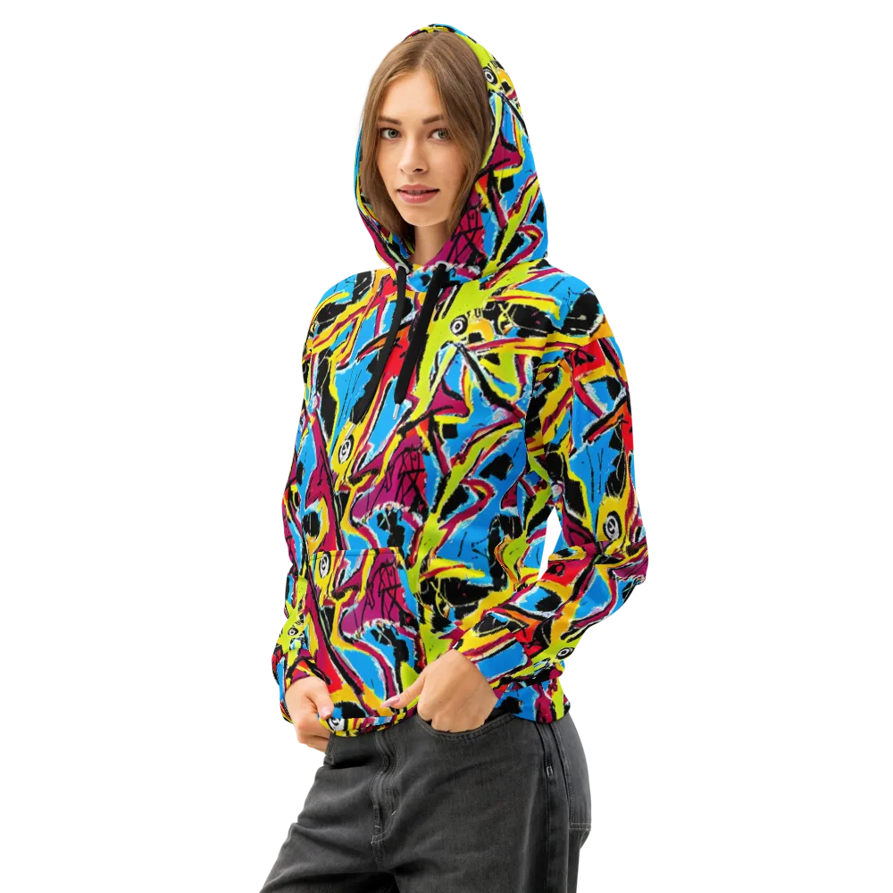 Electric Fossils on Cotton Hoodie — Left Front