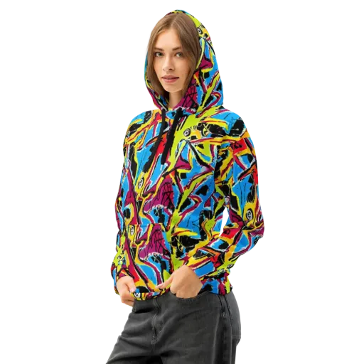 Electric Fossils on a Cotton Hoodie