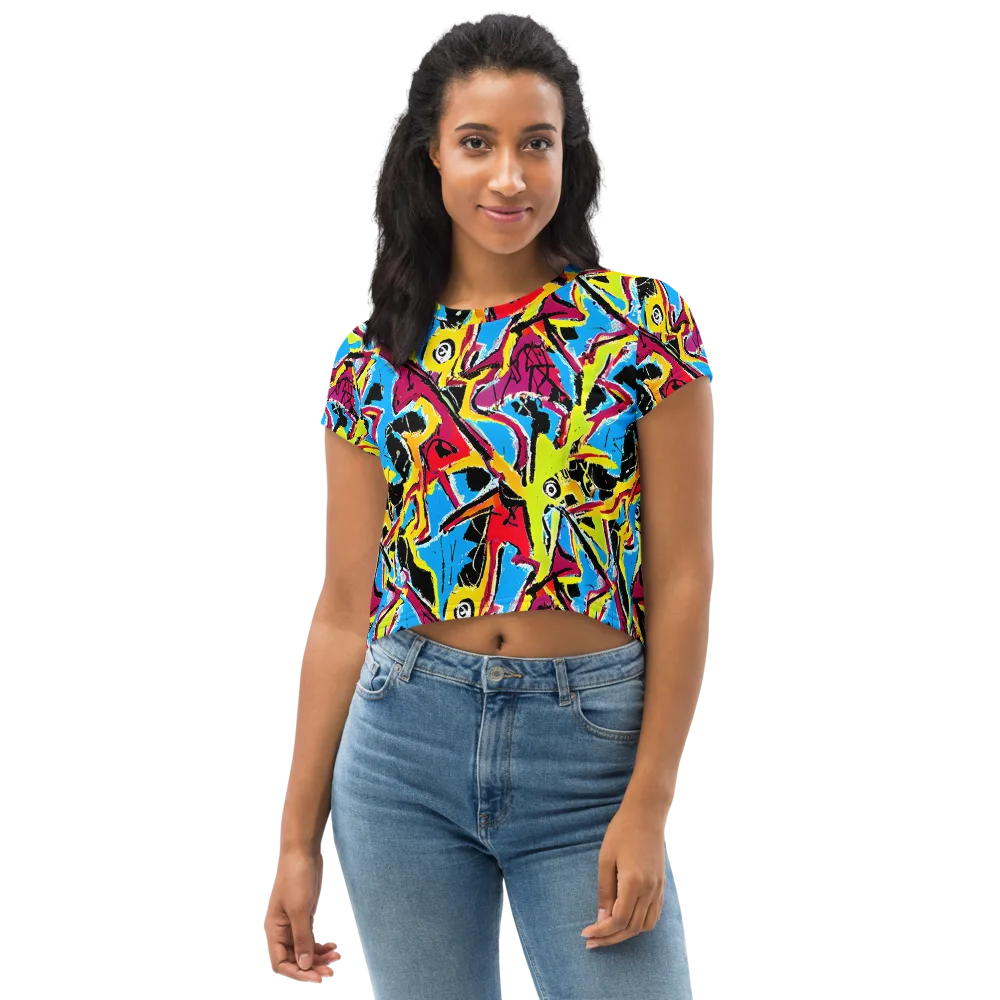 Electric Fossils on Crop Tee — Front