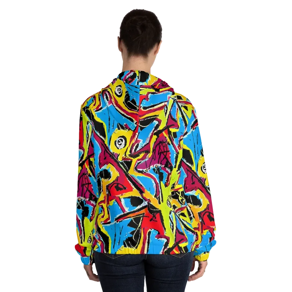 Electric Fossils on Women's Full-Zip Hoodie — Back On Person