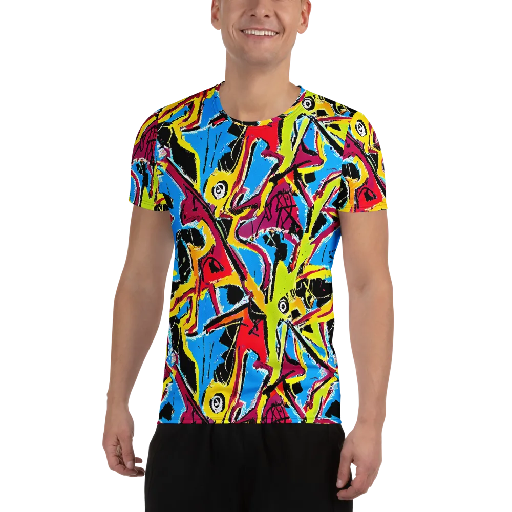 Electric Fossils on Men's Athletic T-Shirt — Front