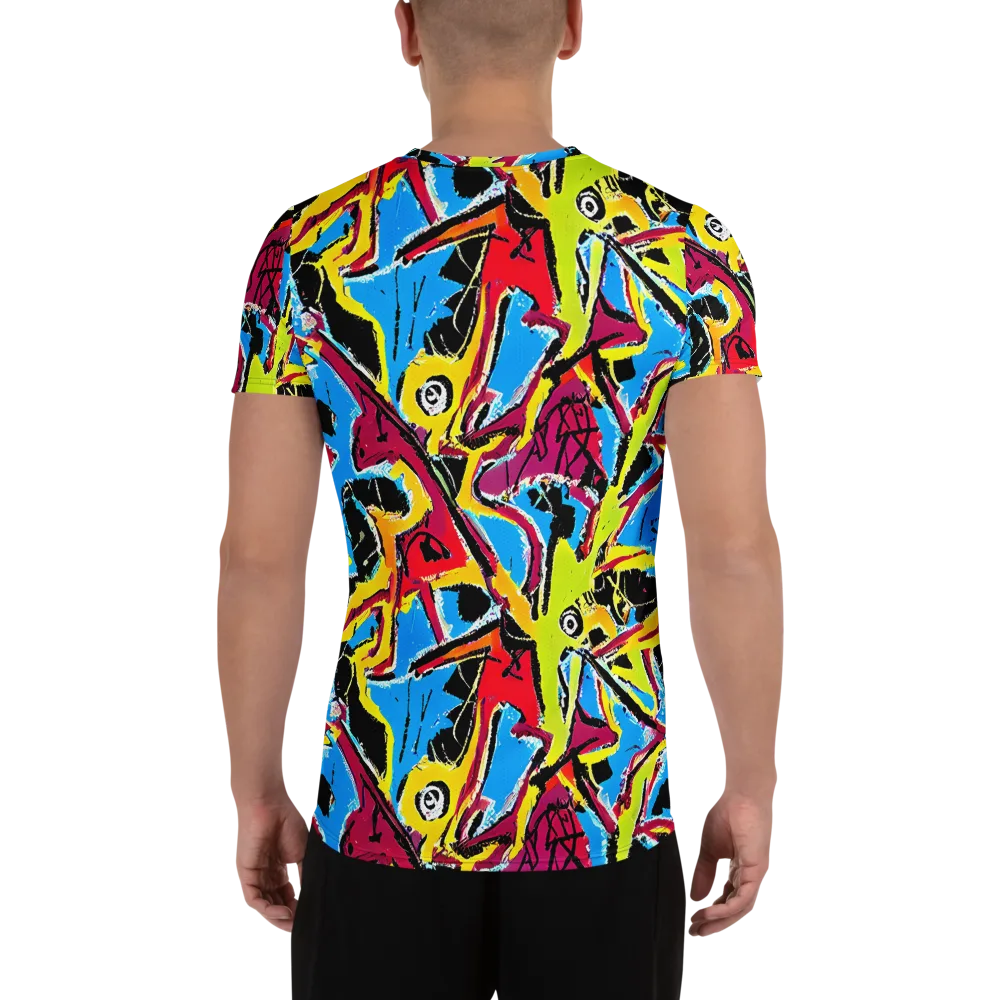 Electric Fossils on Men's Athletic T-Shirt — Back