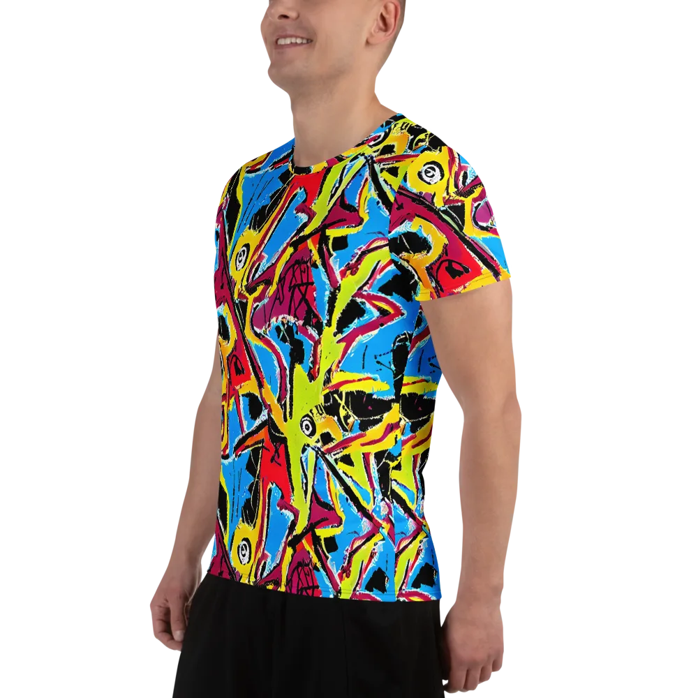Electric Fossils on Men's Athletic T-Shirt — Left