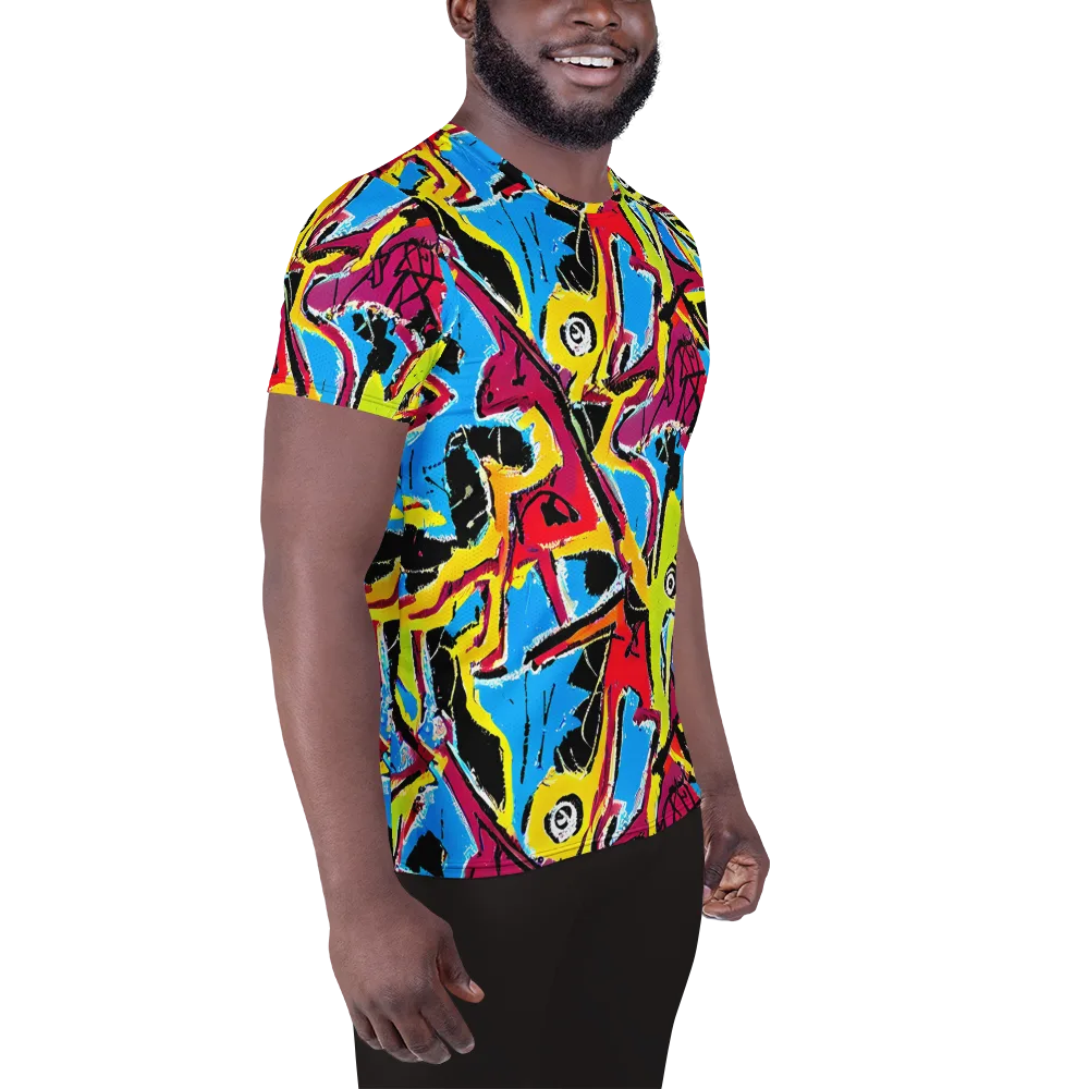 Electric Fossils on Men's Athletic T-Shirt — Right