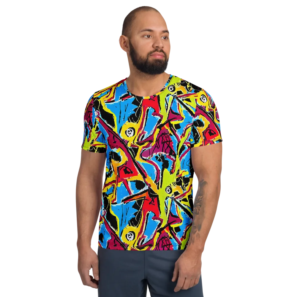 Electric Fossils on Men's Athletic T-Shirt — Front
