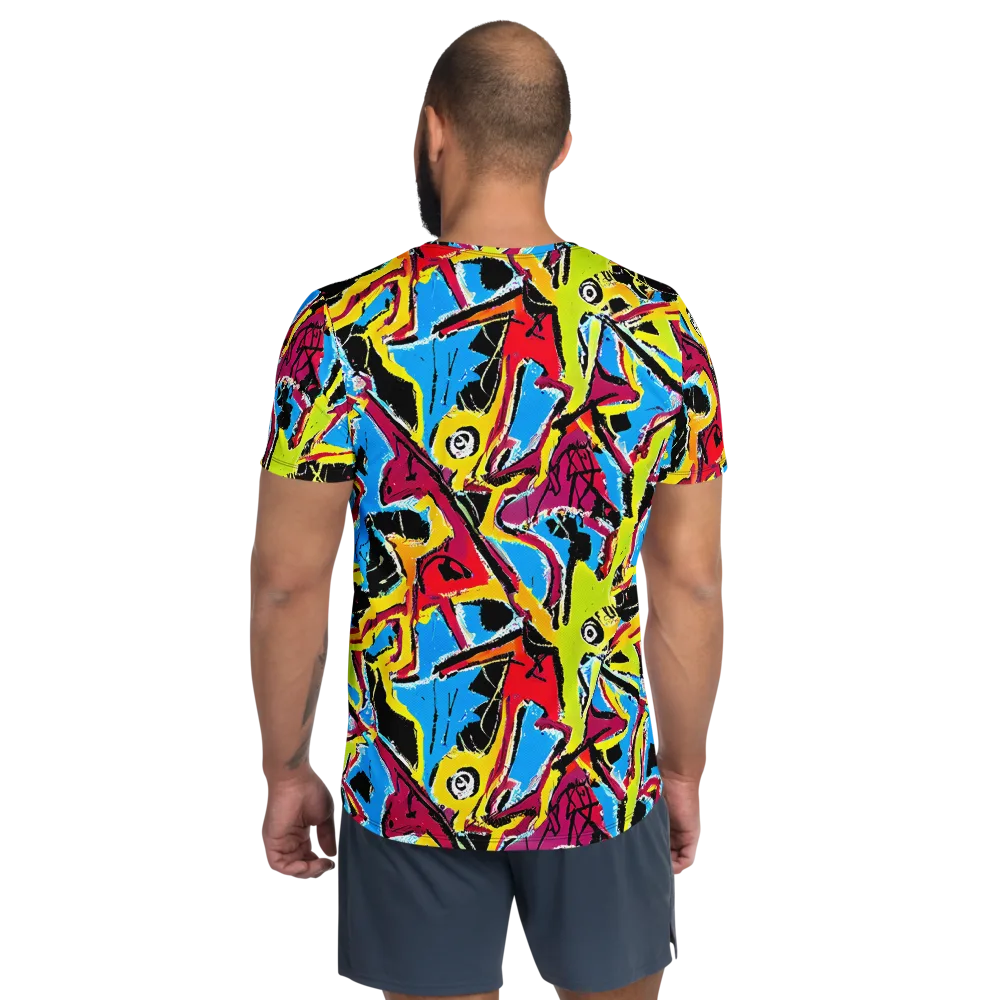 Electric Fossils on Men's Athletic T-Shirt — Back