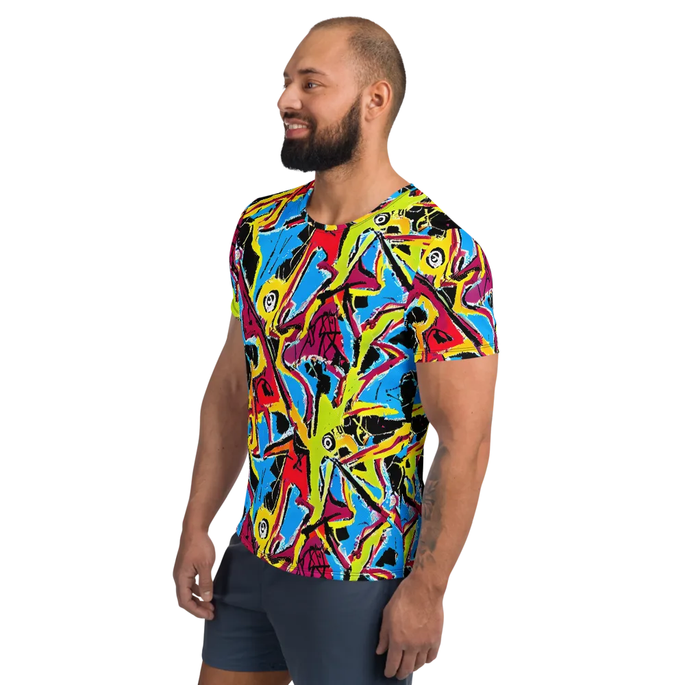 Electric Fossils on Men's Athletic T-Shirt — Left