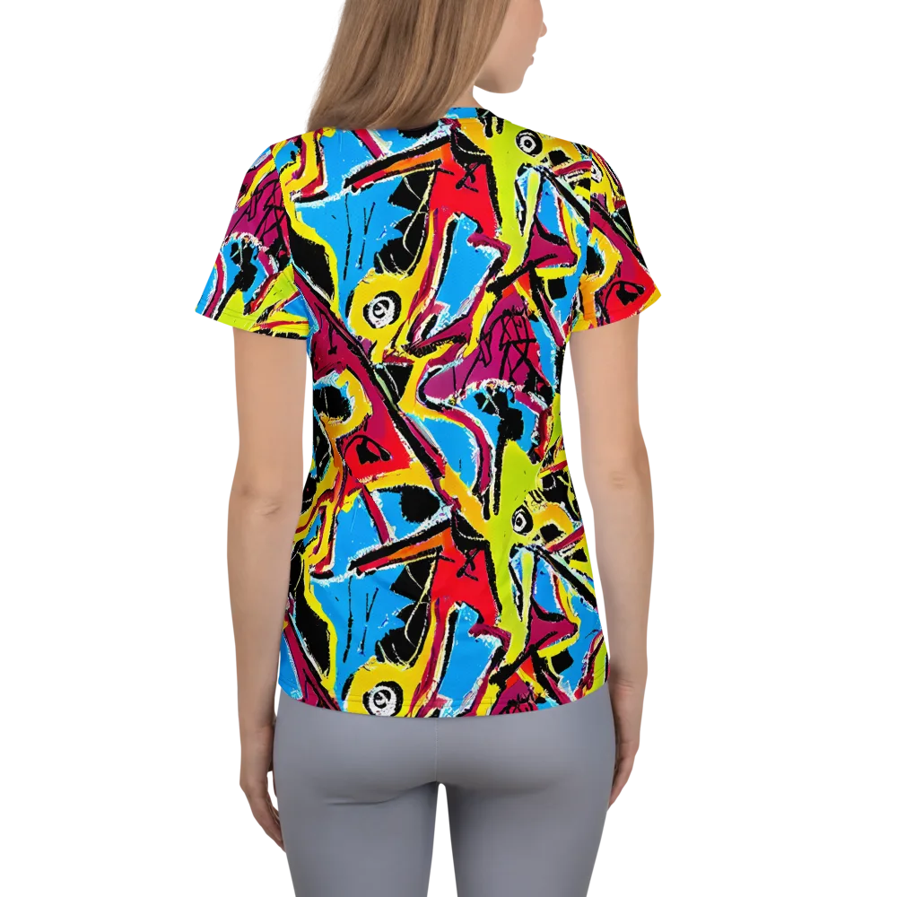 Electric Fossils on Women's Athletic T-Shirt — Back