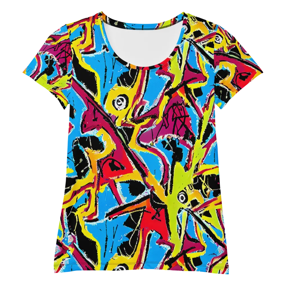 Electric Fossils on Women's Athletic T-Shirt — Front