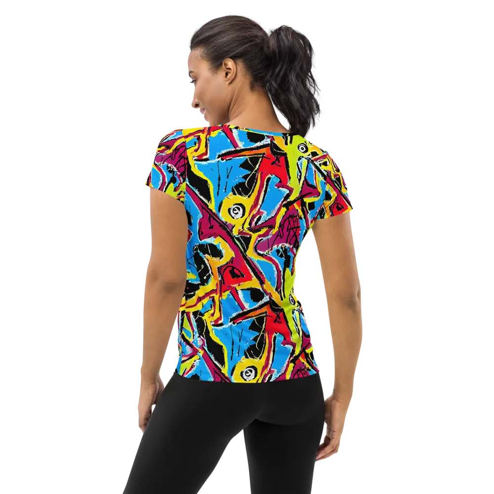 Electric Fossils on Women's Athletic T-Shirt — Back
