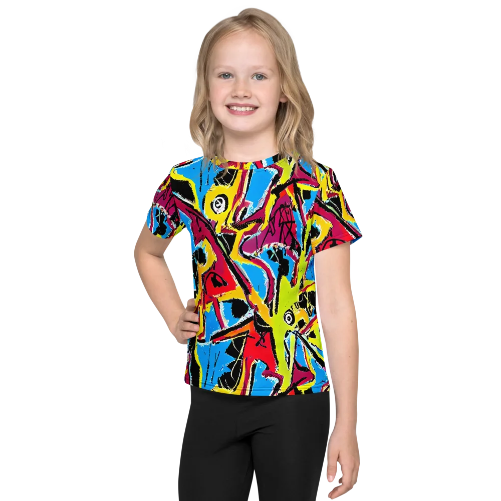 Electric Fossils on Kids Crew Neck T-Shirt — Front
