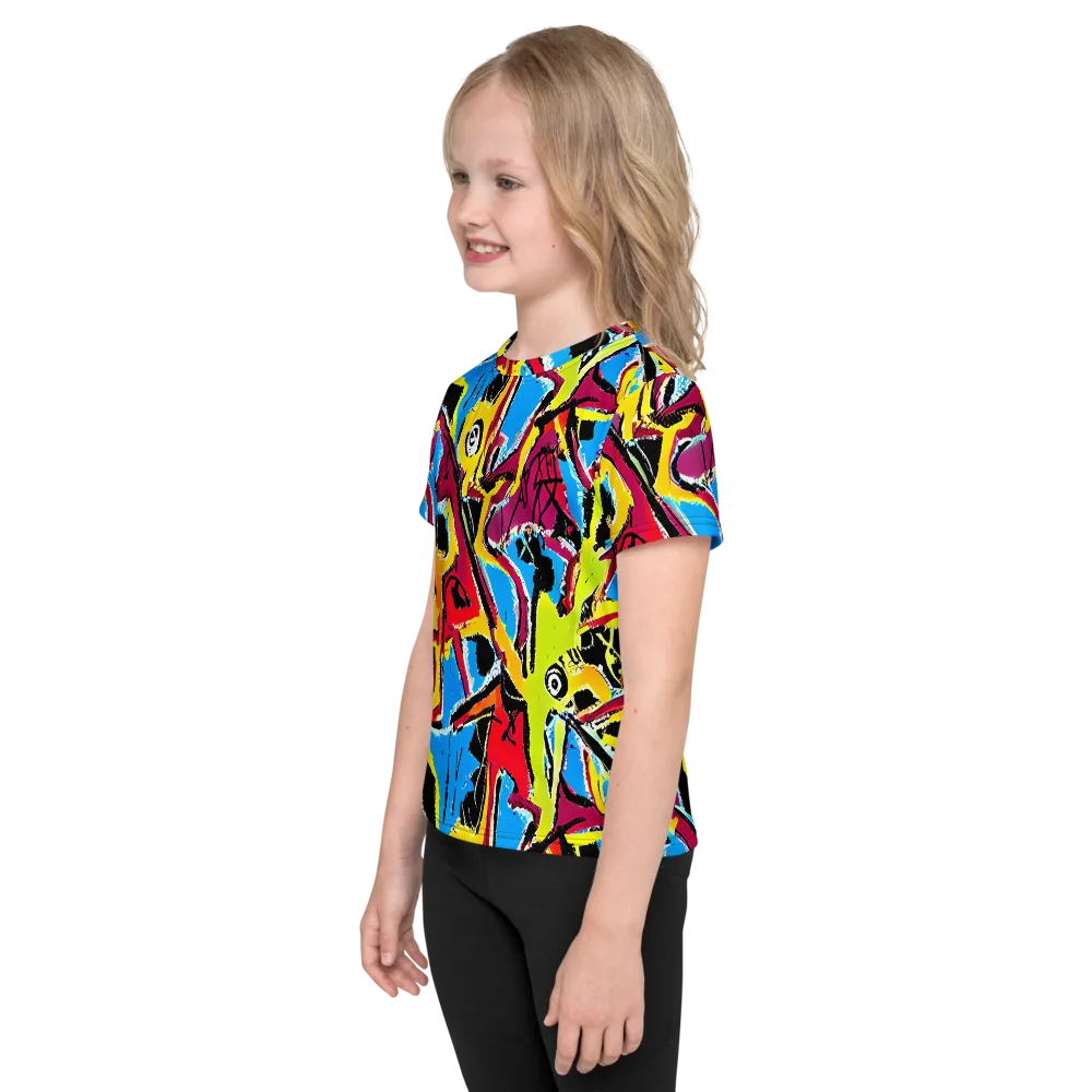 Electric Fossils on Kids Crew Neck T-Shirt — Left