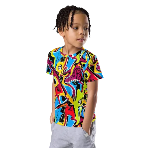Electric Fossils on a Kids Crew Neck T-Shirt