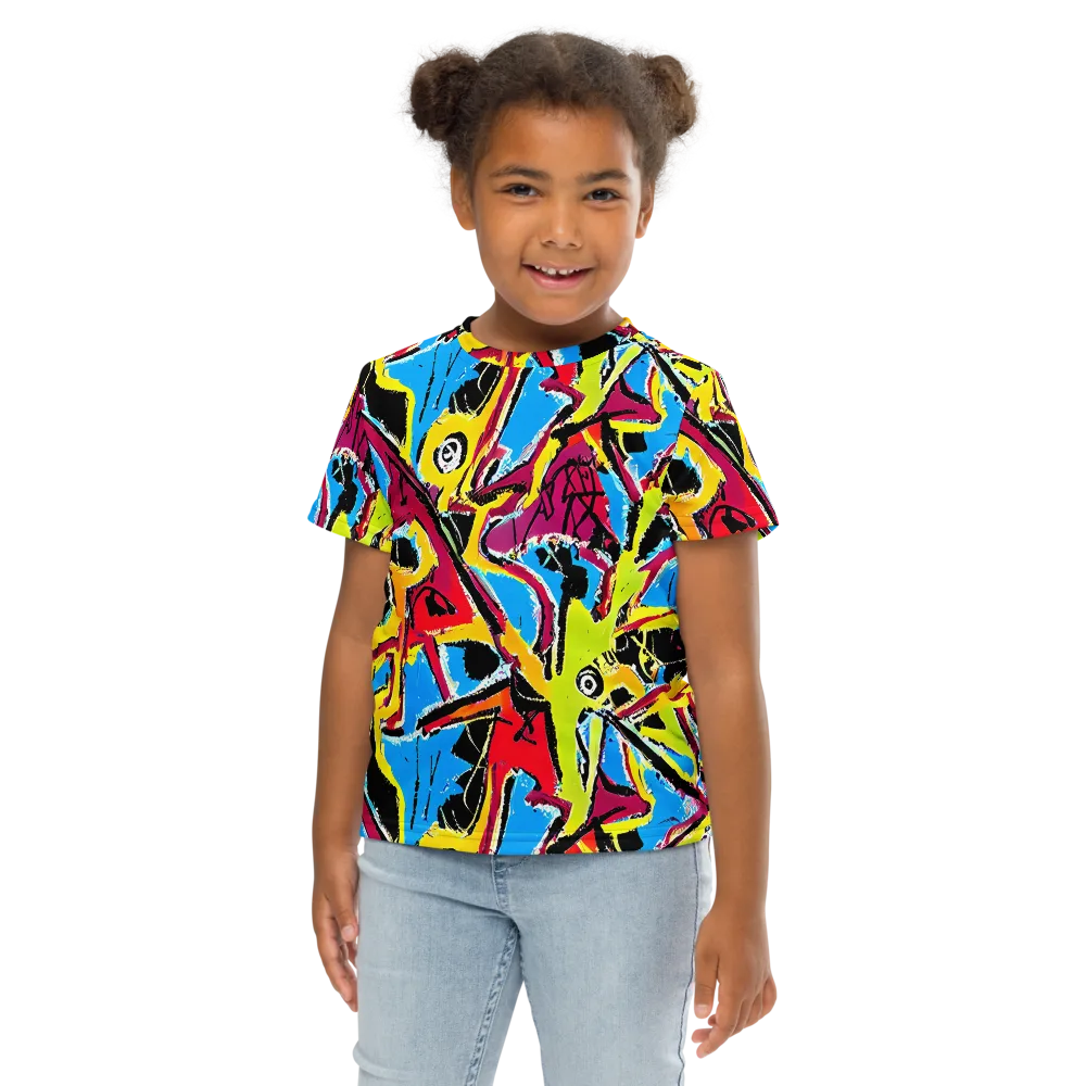 Electric Fossils on Kids Crew Neck T-Shirt — Front