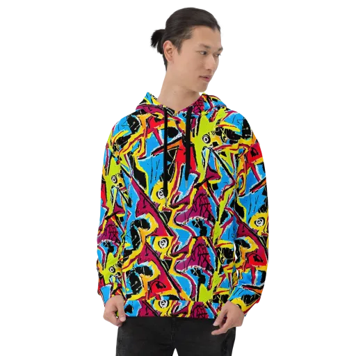 Electric Fossils on a Hoodie