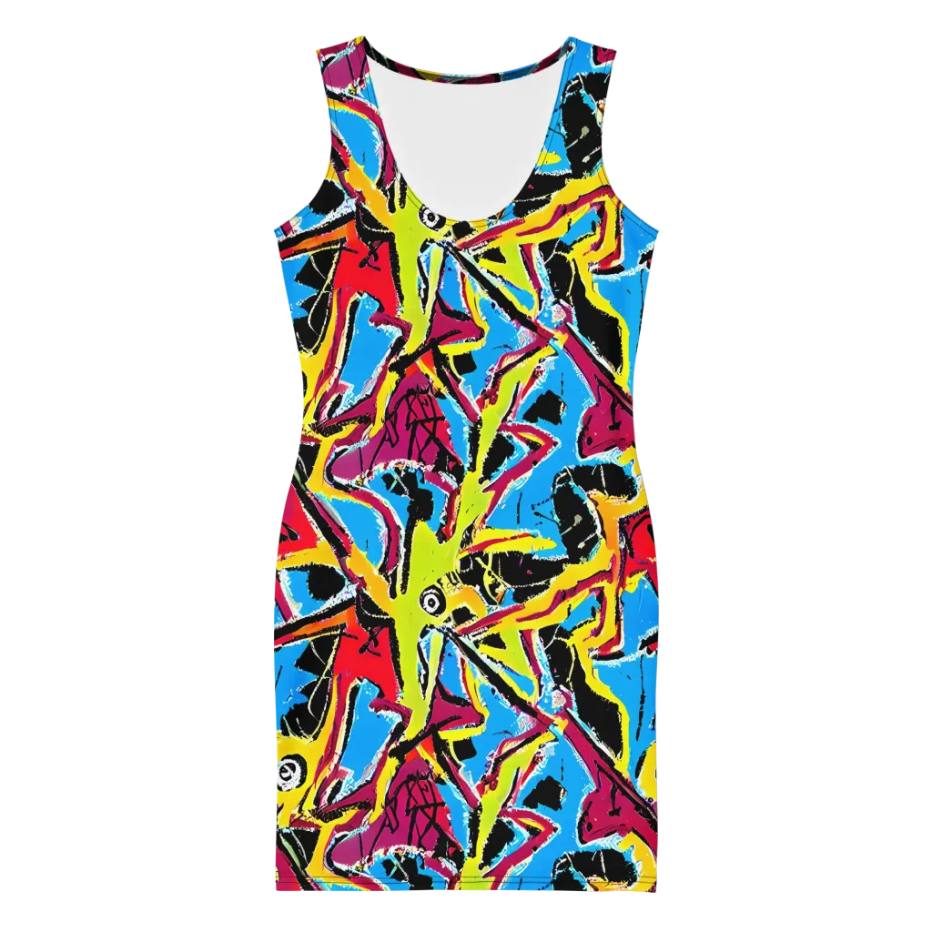 Electric Fossils on Bodycon Dress — Front