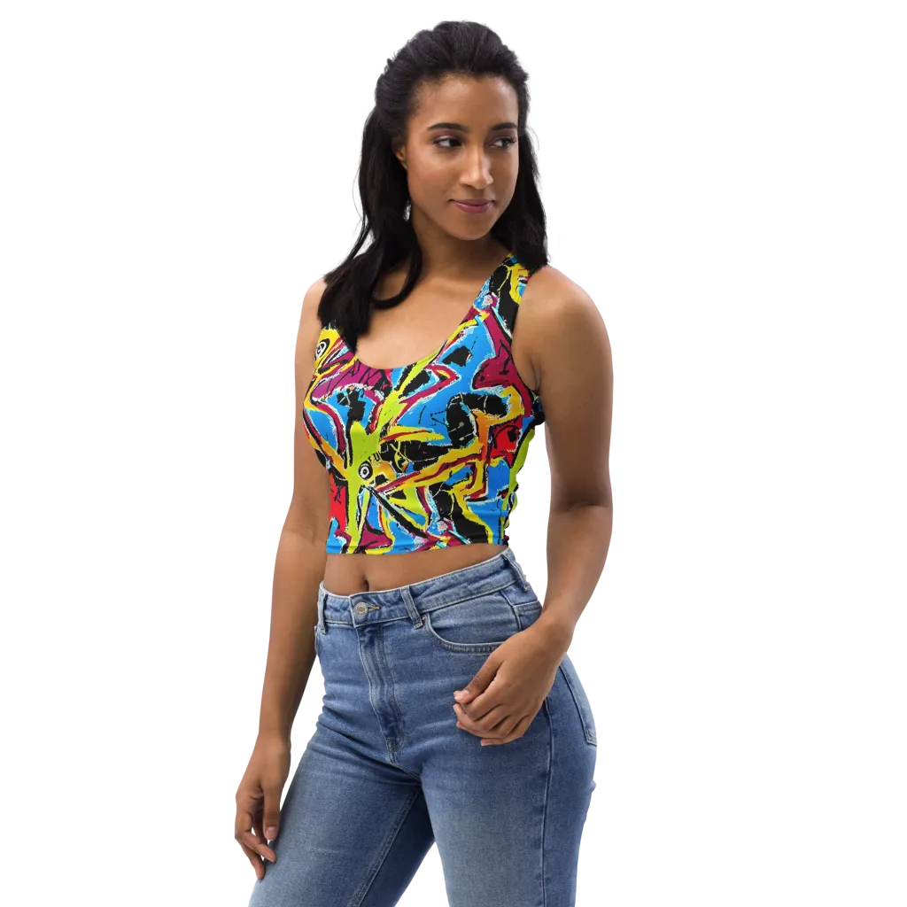 Electric Fossils on Crop Top — Left Front