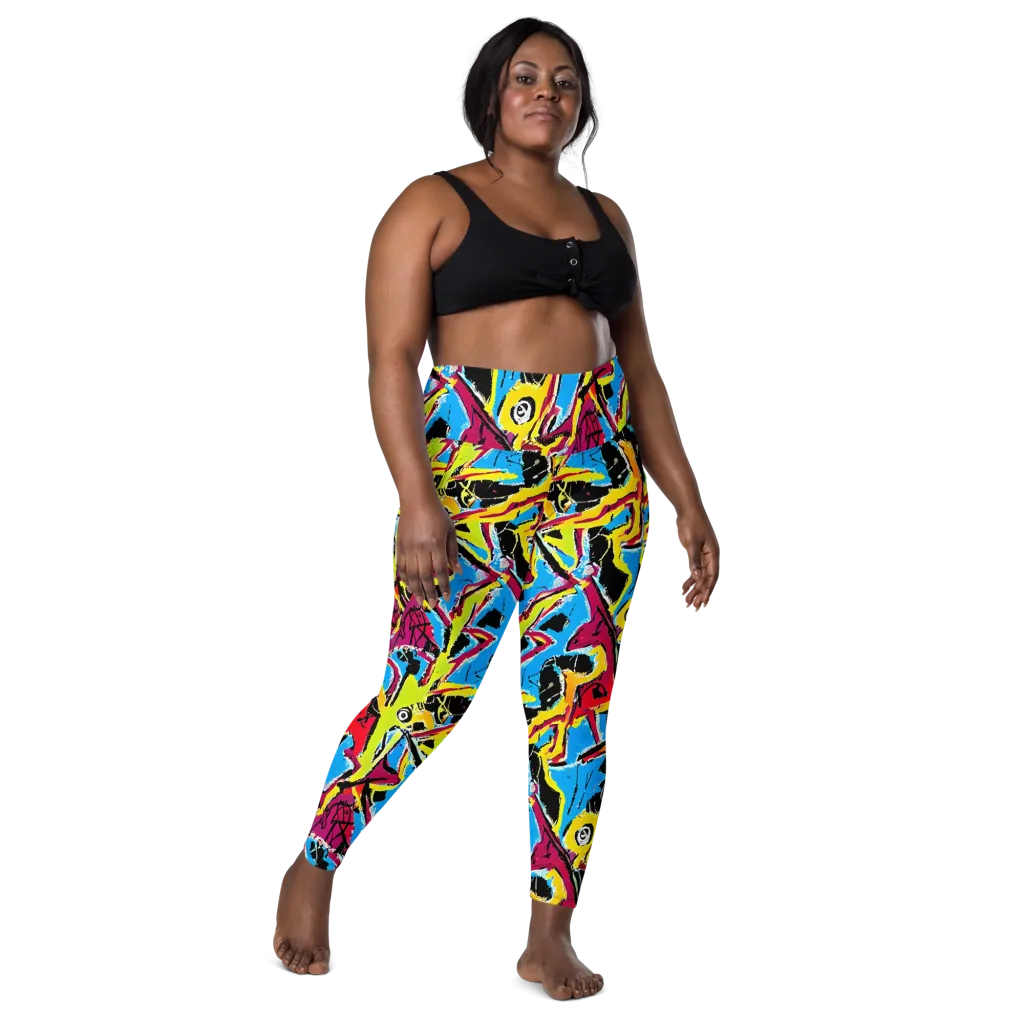 Electric Fossils on Leggings with Pockets — Front