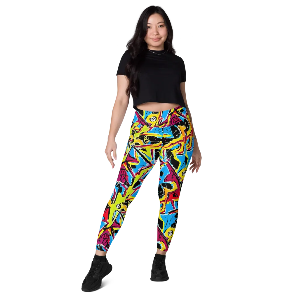 Electric Fossils on Leggings with Pockets — Front