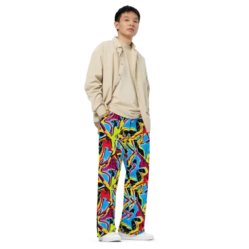 Electric Fossils on a Wide-Leg Pants