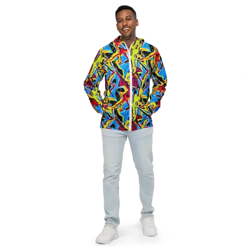 Electric Fossils on a Men's Windbreaker