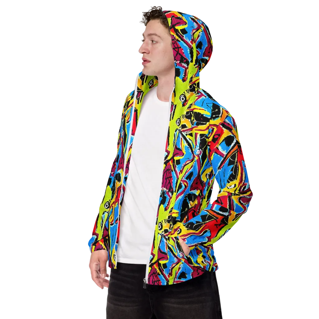 Electric Fossils on Men's Windbreaker — Left Front