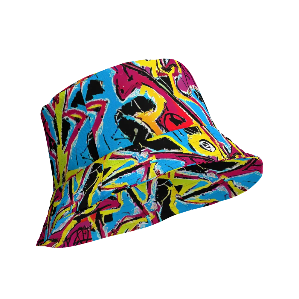 Electric Fossils on Reversible Bucket Hat — Product details Outside