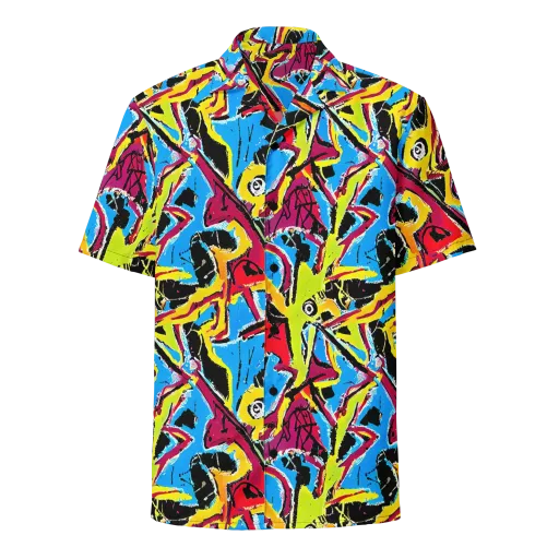 Electric Fossils on a Button Shirt