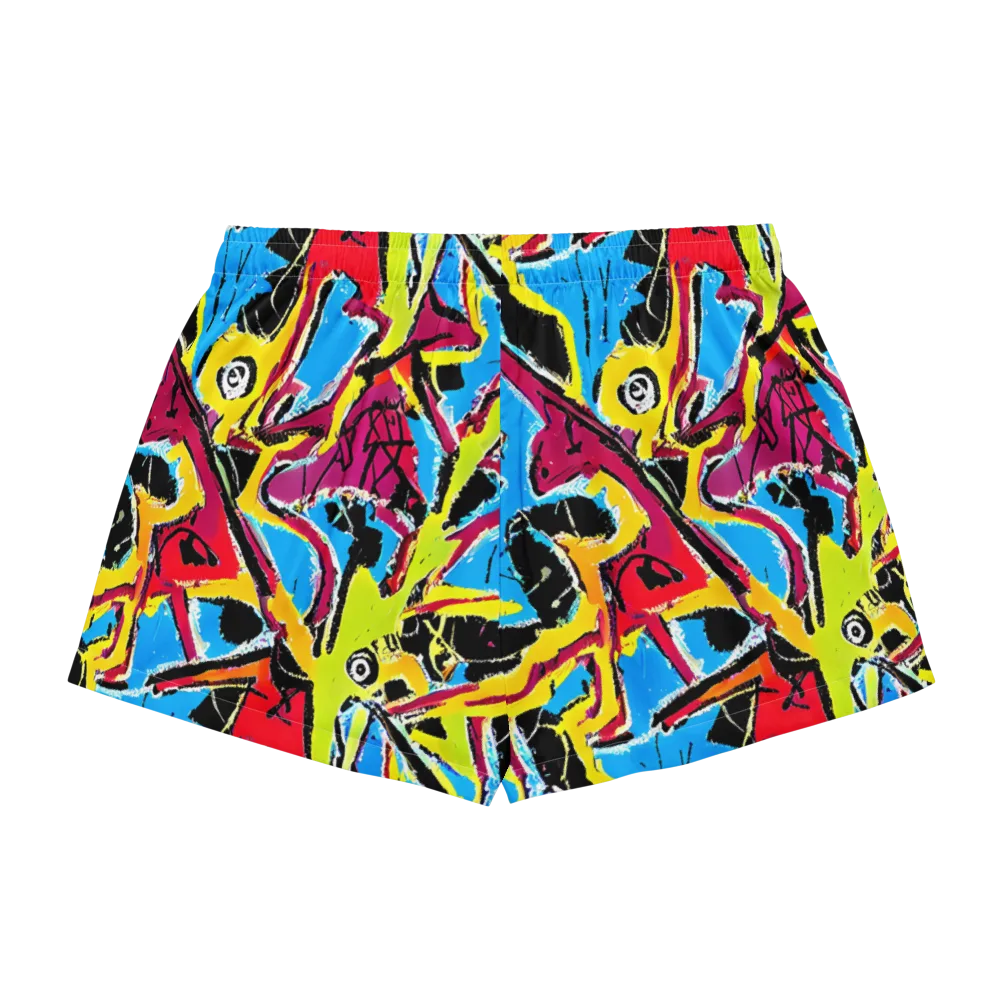 Electric Fossils on Women's Pajama Shorts — Back