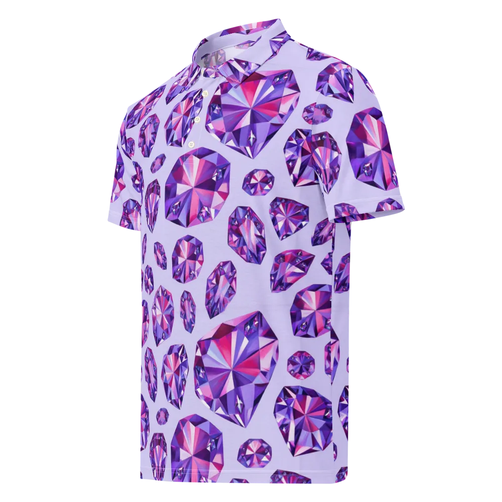 Amethyst Prism on Men's Slim Fit Polo Shirt — Left Front