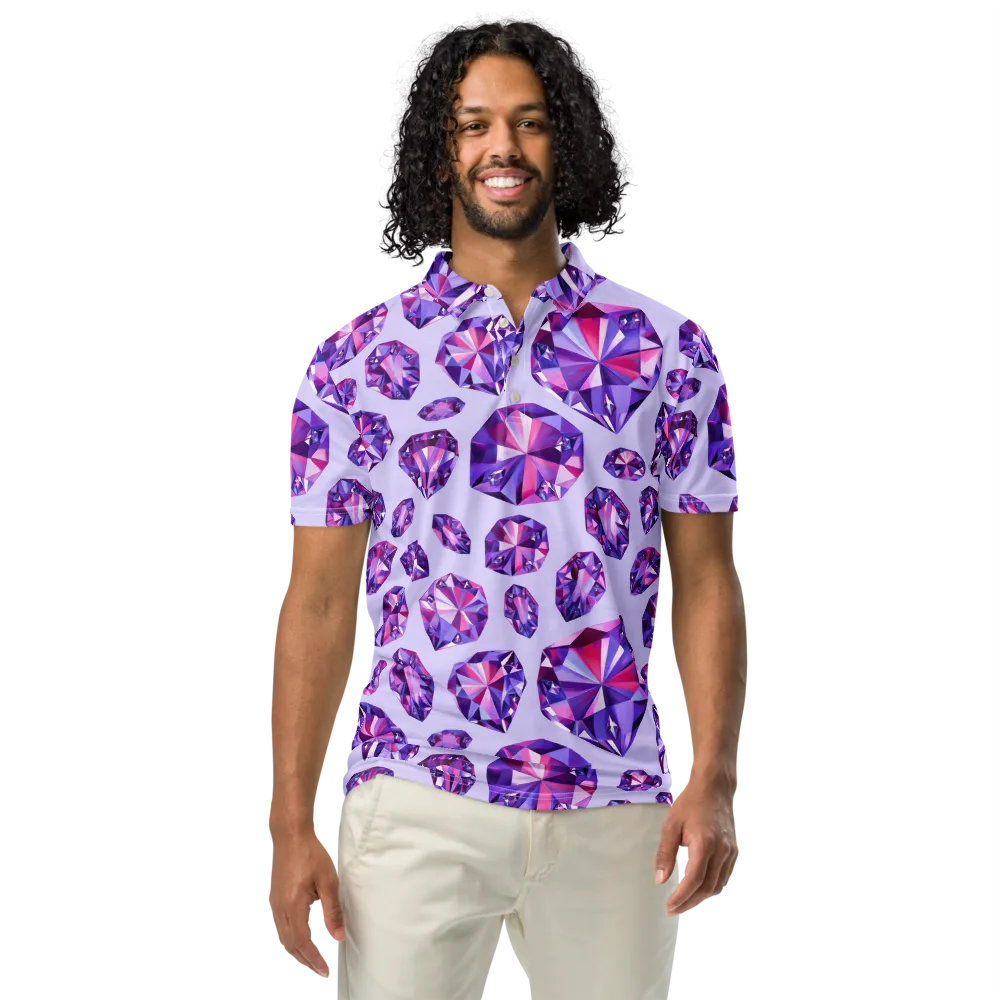 Amethyst Prism on Men's Slim Fit Polo Shirt — Front