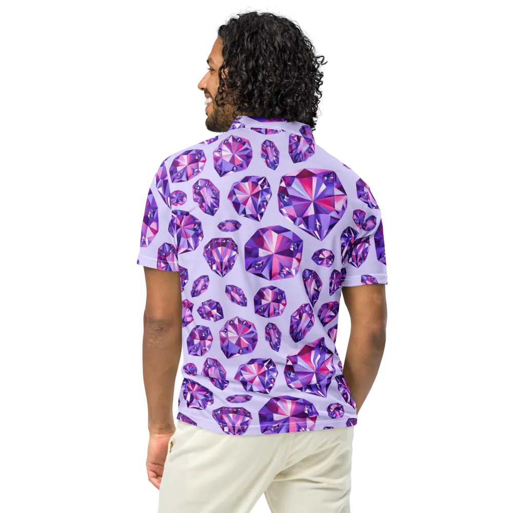 Amethyst Prism on Men's Slim Fit Polo Shirt — Back