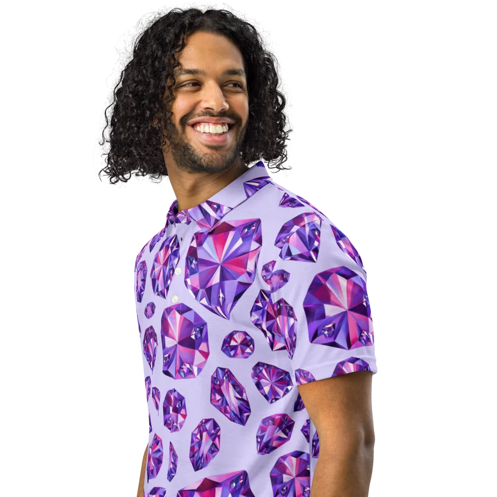Amethyst Prism on Men's Slim Fit Polo Shirt — Left Front