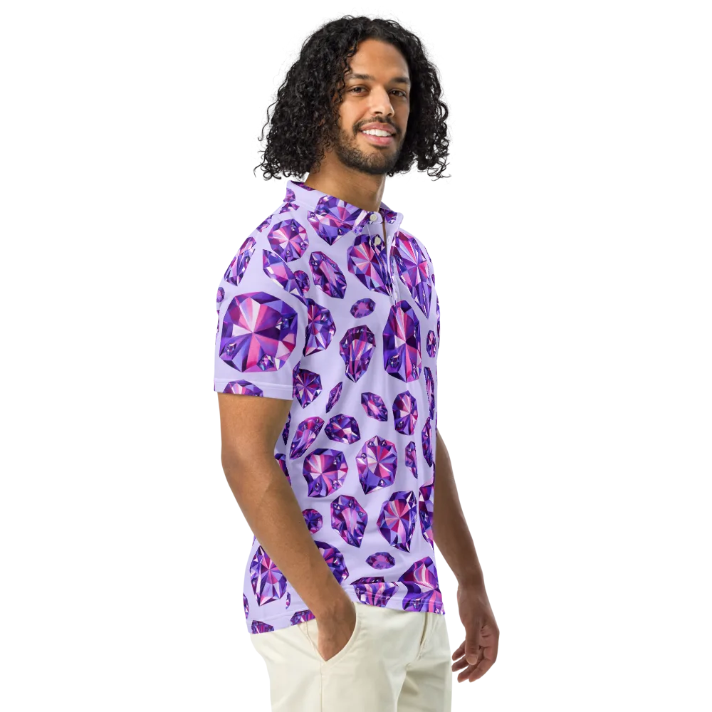 Amethyst Prism on Men's Slim Fit Polo Shirt — Right Front