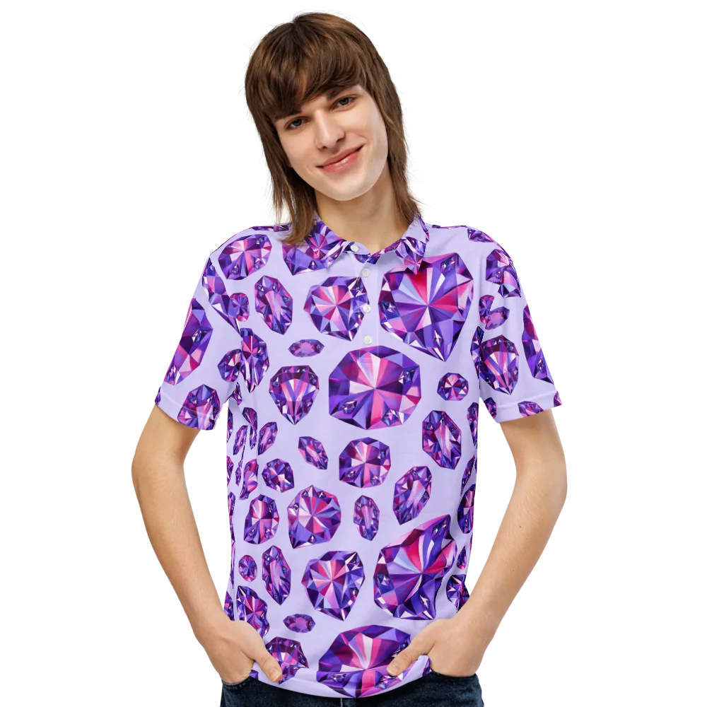 Amethyst Prism on Men's Slim Fit Polo Shirt — Front