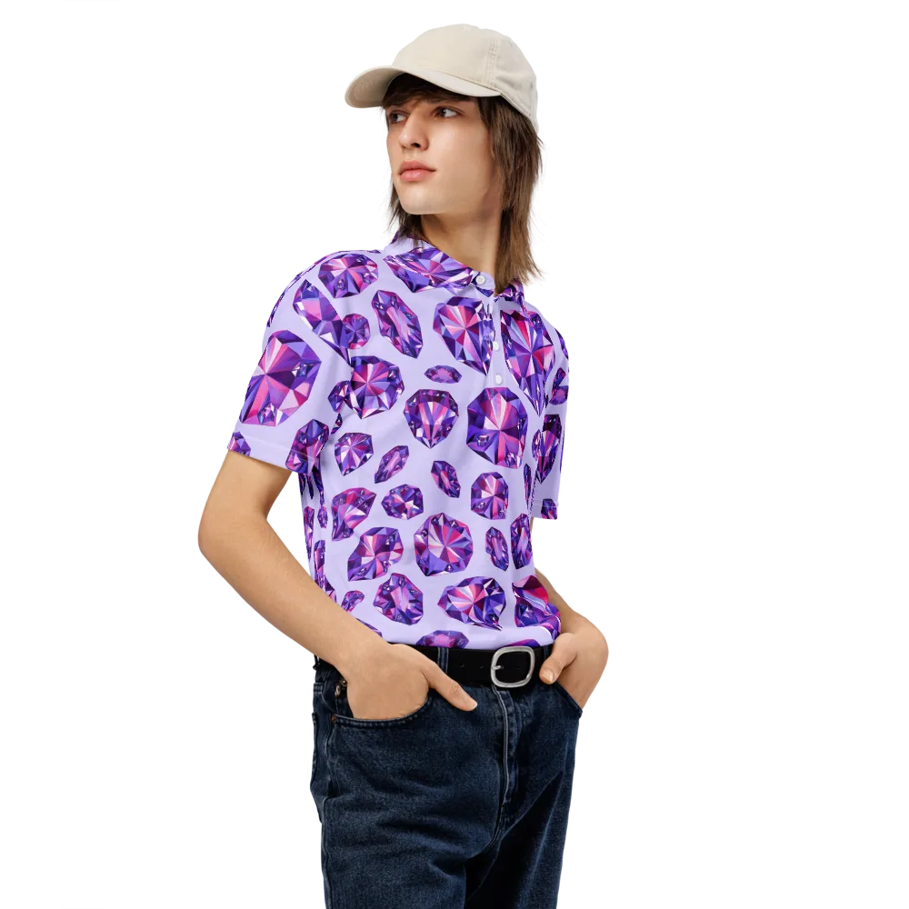 Amethyst Prism on Men's Slim Fit Polo Shirt — Right Front