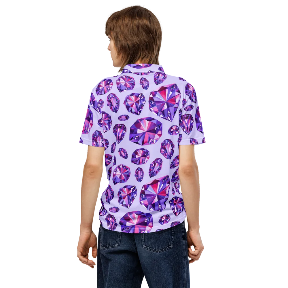 Amethyst Prism on Men's Slim Fit Polo Shirt — Back