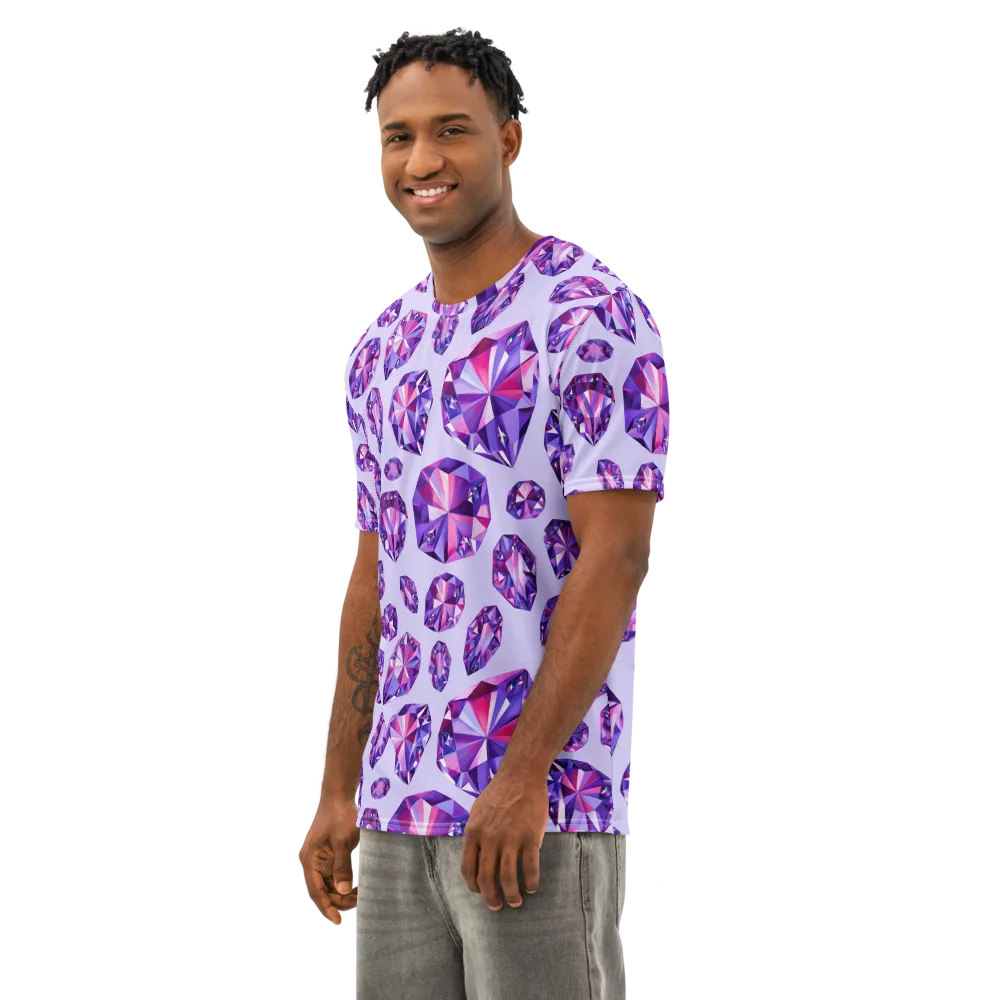 Amethyst Prism on Men's Cotton Crew Neck T-Shirt — Left Front