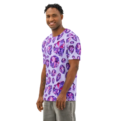 Amethyst Prism on a Men's Cotton Crew Neck T-Shirt