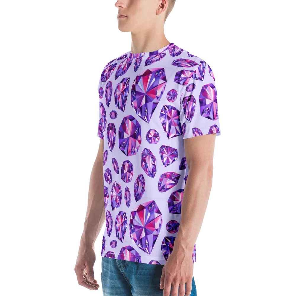 Amethyst Prism on Men's Crew Neck T-Shirt — Left